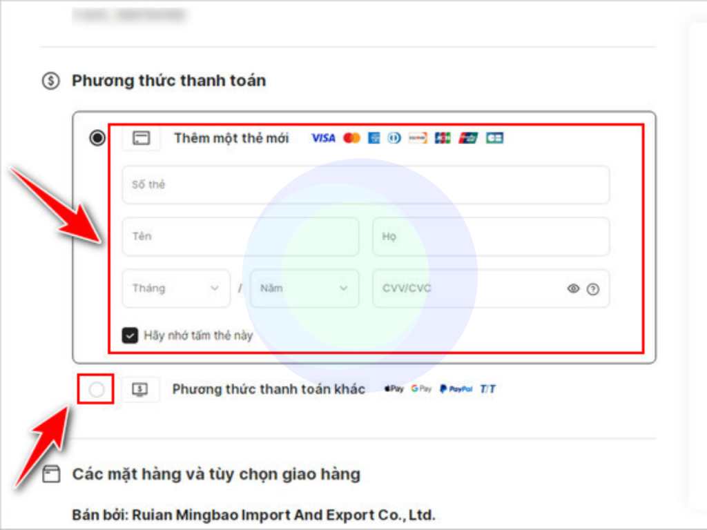 Phương thức thanh toán tính năng website TMĐT