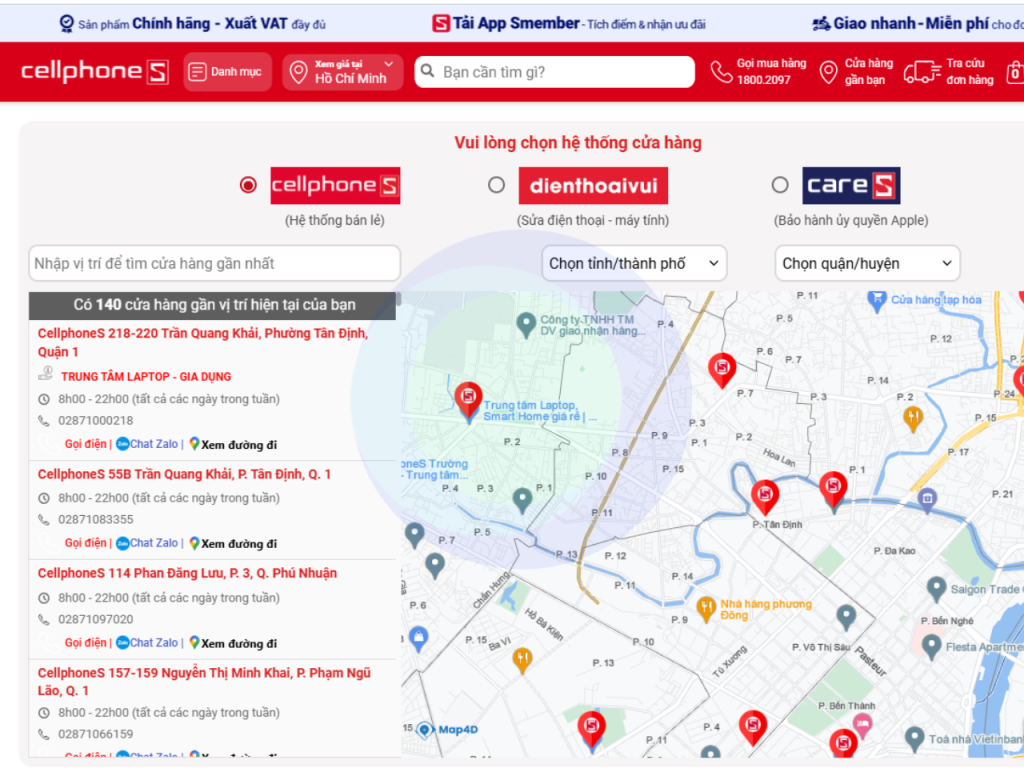 Trang liên hệ mua hàng chức năng cơ bản của website bán hàng