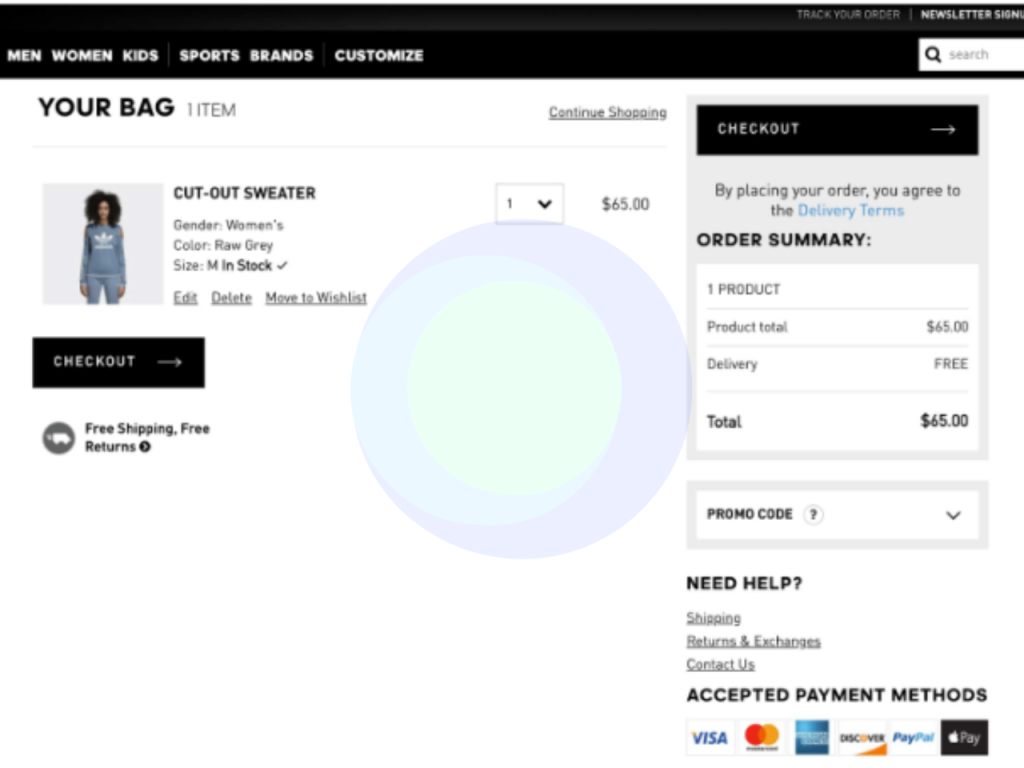 Continue Shopping tính năng của website bán hàng On Conversion