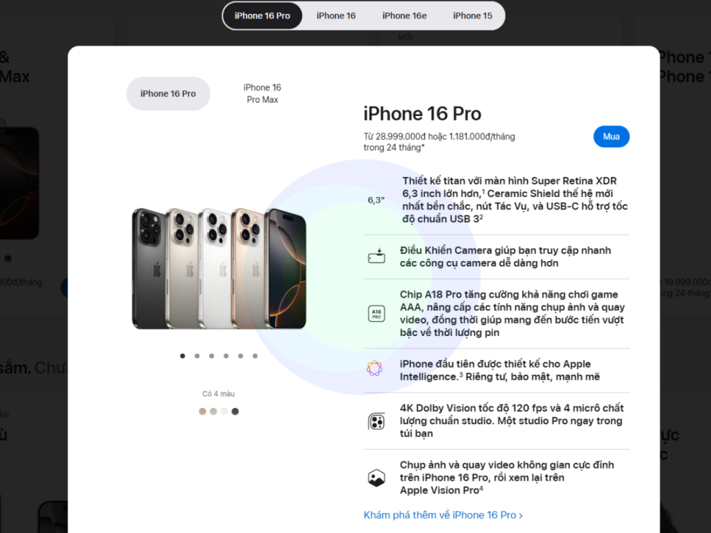 Product Description tính năng cơ bản website thương mại điện tử