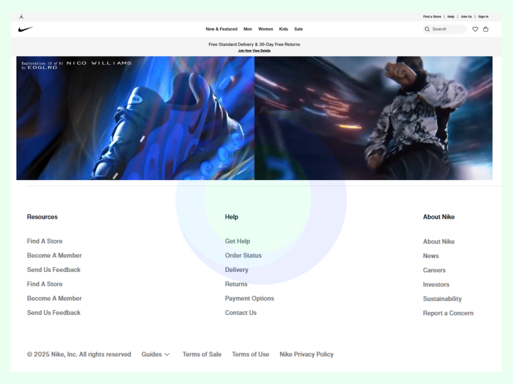Footer Navigation chức năng cơ bản website thương mại điện tử